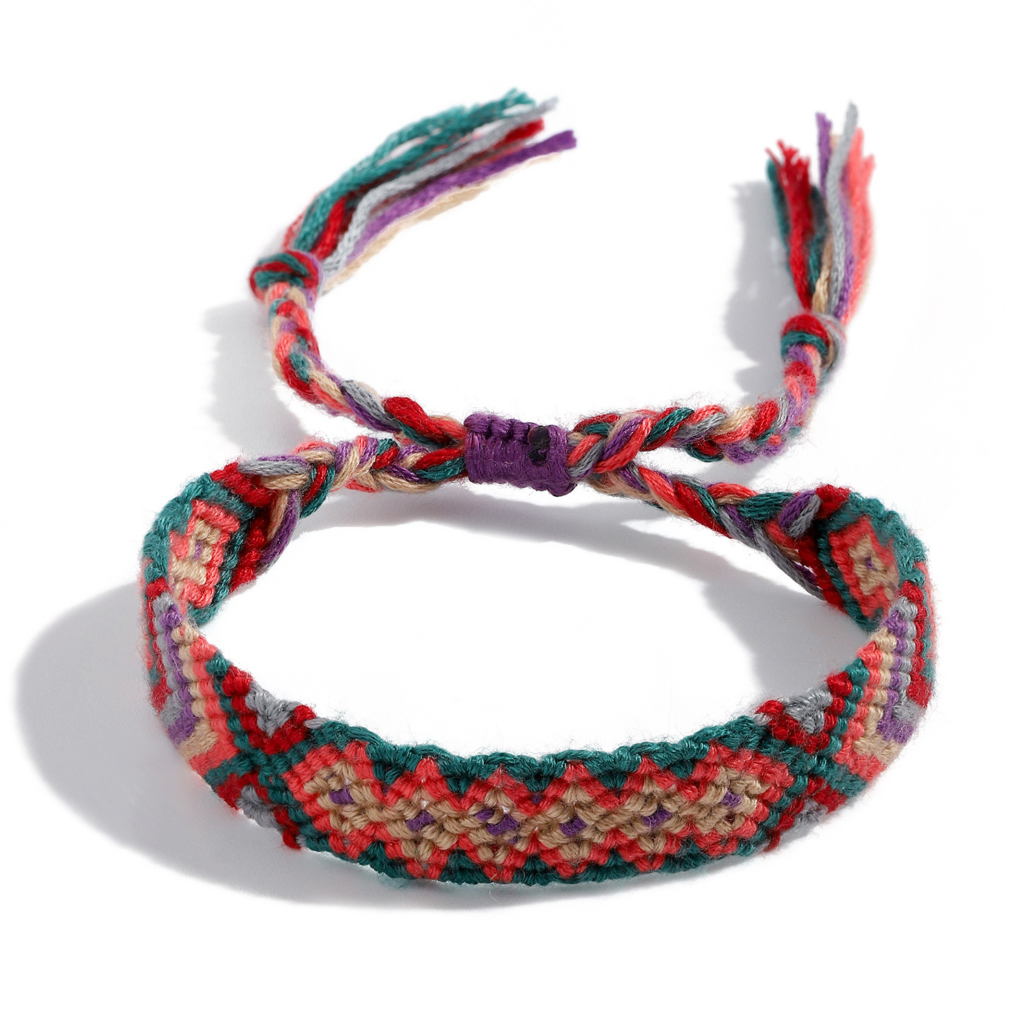 Mode Bunte Geknotete Stoffarmband Großhandel display picture 5