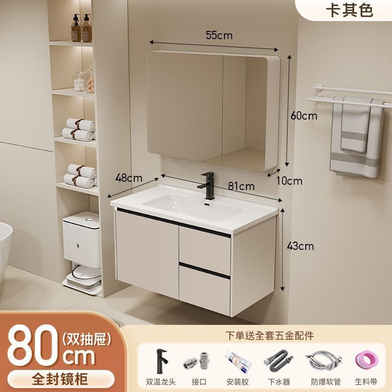 Gabinete de baño de aluminio inteligente espacial grueso combinación lavabo lavabo en cerámica lavabo fábrica de inodoro al por mayor