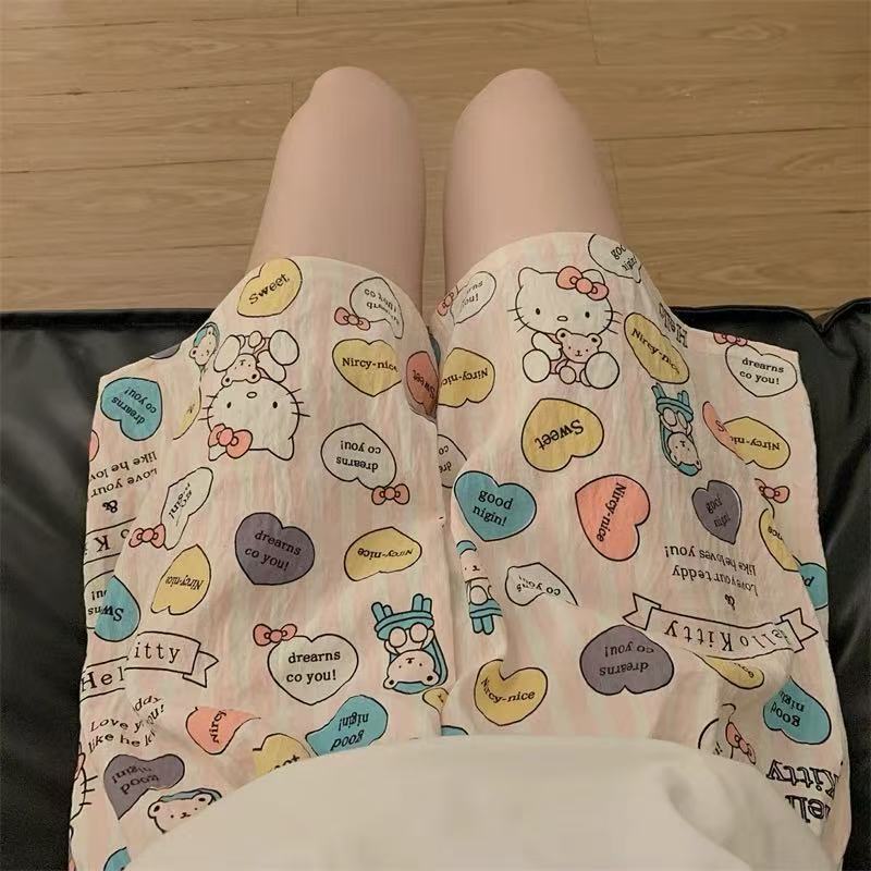 핑크 스트라이프 kt 고양이 [파자마팬츠-주머니없음]