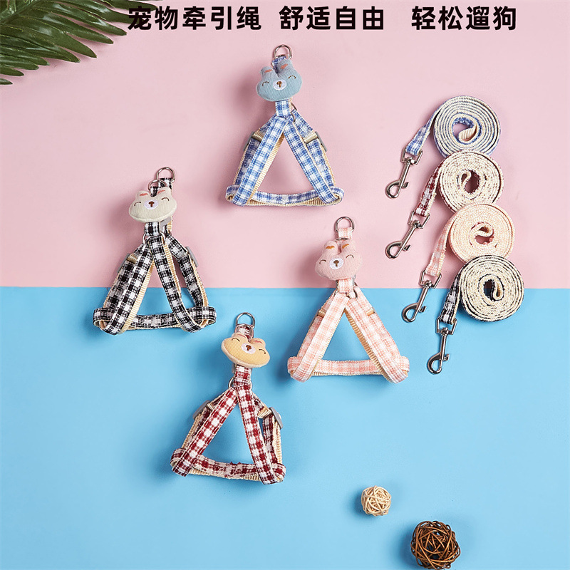 Nueva Correa transfronteriza para el pecho del animal doméstico nueva cuerda de perro mediana y pequeña perro chaleco perro tracción cuerda gato tracción