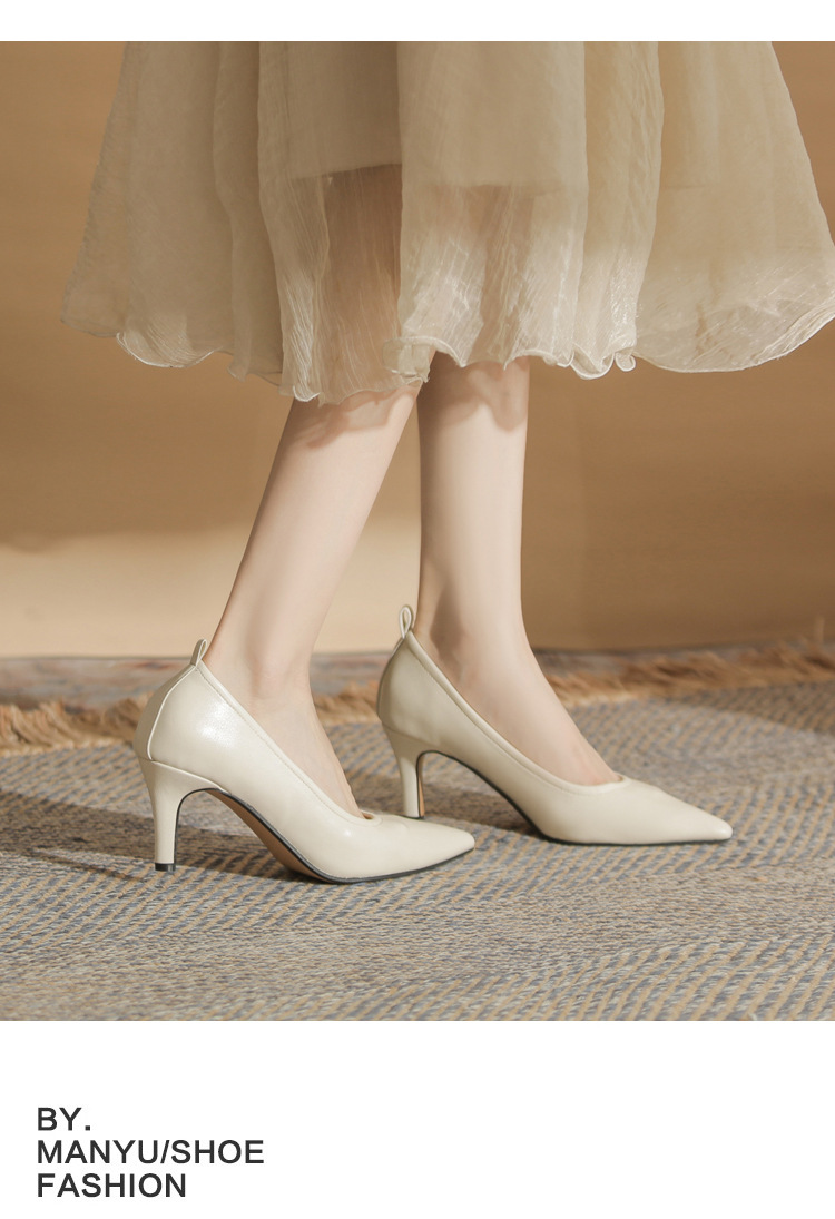 Giày cao gót mũi nhọn miệng nông Jingang ZX60001 – giày stiletto đa năng xuân thu 2025 — màu đen chi tiết 10
