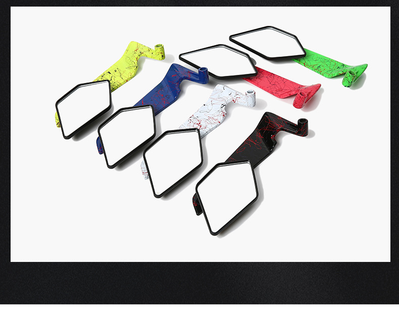 Cross-Border Motorcycle Rearview Mirror, Street Bike, Sports Car Modification, Fixed Wing Reflector, Aluminum Alloy Artistic Pattern Reversing Mirror