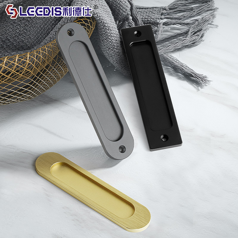 Factory Direct Sales Simple Hole-Free Invisible Concealed Installation Cabinet Door Sticker Pull Handle Modern Light Luxury Wardrobe Sliding Door Handle