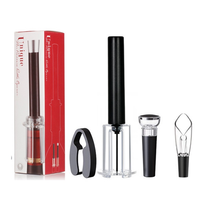 New-A1 de aguja tipo de presión de aire abridor de vino tapón de vino conjunto de cuatro piezas