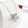 Necklace solar-powered, advanced pendant, silver 925 sample, flowered, diamond encrusted, internet celebrity, high-quality style