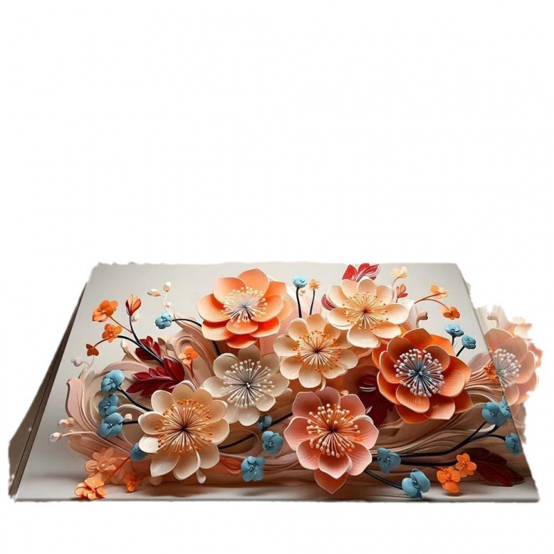 3D bloemenmotief met diatomeeënaarde, moderne, lichte, luxe badkamermat, waterabsorberend, sneldrogend, antislip en wasbaar._voghion.com