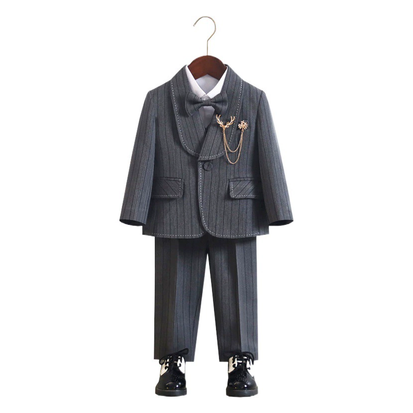 Детский костюм весенне-осенний костюм жилет костюм для мальчиков цветочное детское платье однолетнее платье для ведущего фортепиано Внешняя торговля