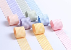 Korean woven ribbon edge double color grid hair accessory DIY material packaging clothing accessories college style color-blocked ribbon