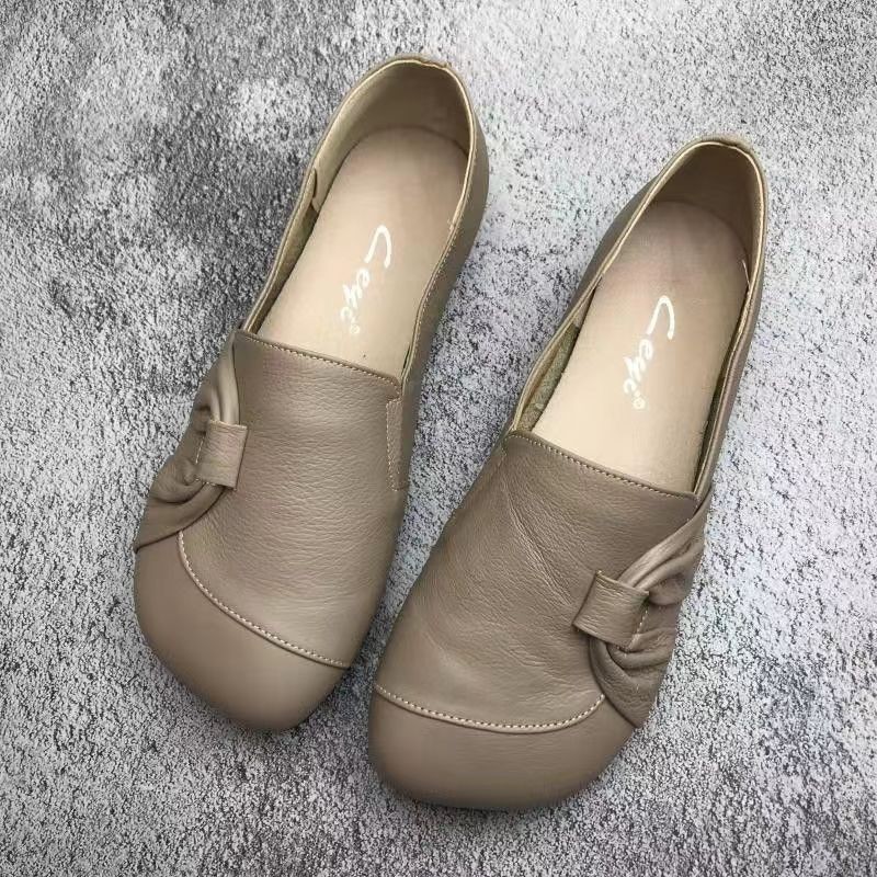 2026 nuevo verano de cuero suave un pie pie simple zapatos cómodos con suela suave antideslizante zapatos de madre