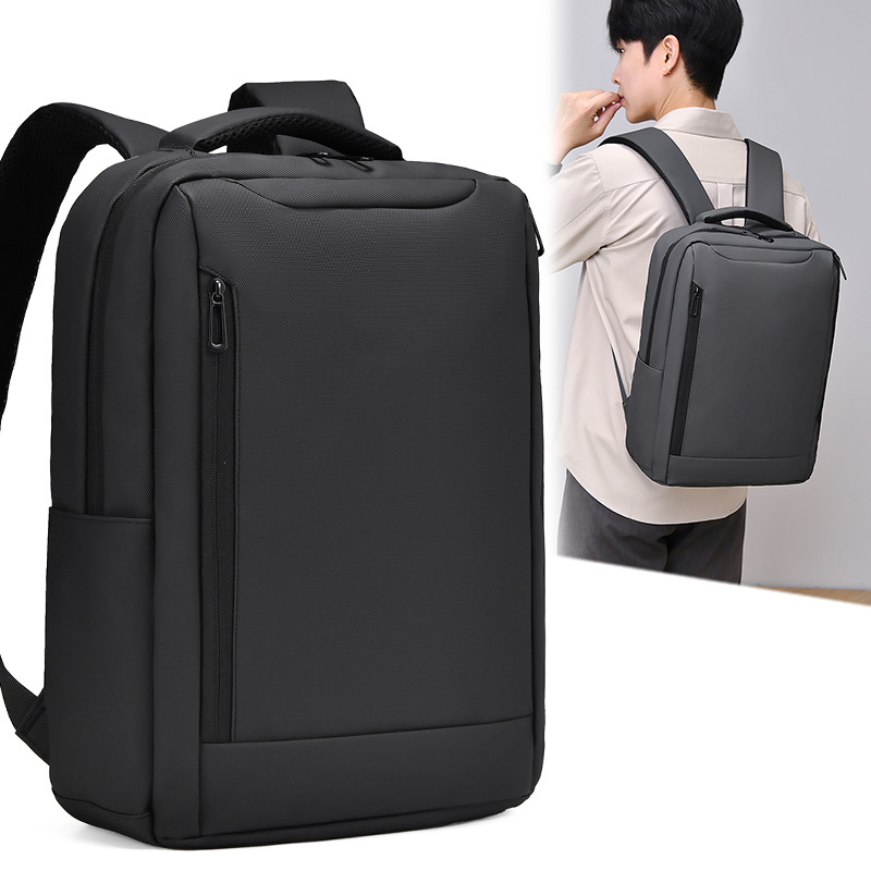 Casual business backpack, large capacity laptop bag, customizable with a logo, simple design, suitable for outdoor activities and travel