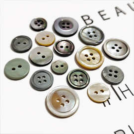 贝壳扣批发 现货两眼四眼黑碟灰贝衬衫针织开衫高端贝壳钮扣扣子