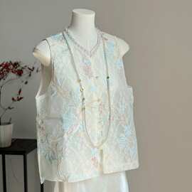 2026年春季新款复古提花重工国风高级古风气质新款马甲夏天薄款