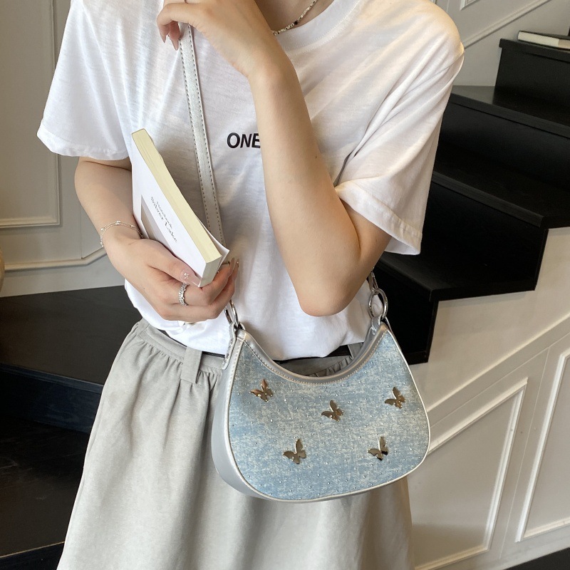 Bolso de diseño de nicho 2025 verano nuevo bolso femenino gypsophila bolso de hombro con diamantes bolso bandolera de mariposa de estilo occidental