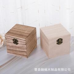 フリップトップ正方形木箱木製収納ボックスジュエリー収納ボックス無垢材デスクトップ小型収納ボックス雑貨収納