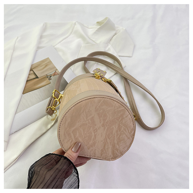 Piccola borsa a secchiello cilindrica di alta qualità per le donne, estate 2024, alla moda e versatile_voghion.com