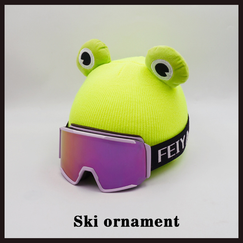 Universal Helmet Decoration Big Eye Frog Doll Ski Helmet Cover