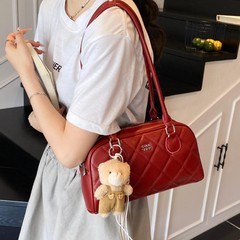 跨境超火菱格绣线腋下包包女2025新款百搭简约单肩包大容量托特包