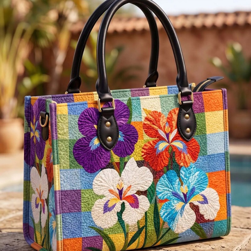 2026 Cross-Border Amazon Quilted Cotton Travel Bag Fashion Printed Women's Large Capacity Leather Handbag H779
