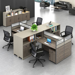 Customized Staff Desk Four-Person Modern Simple Employee Computer Screen Workstation Office Office Cross-Border