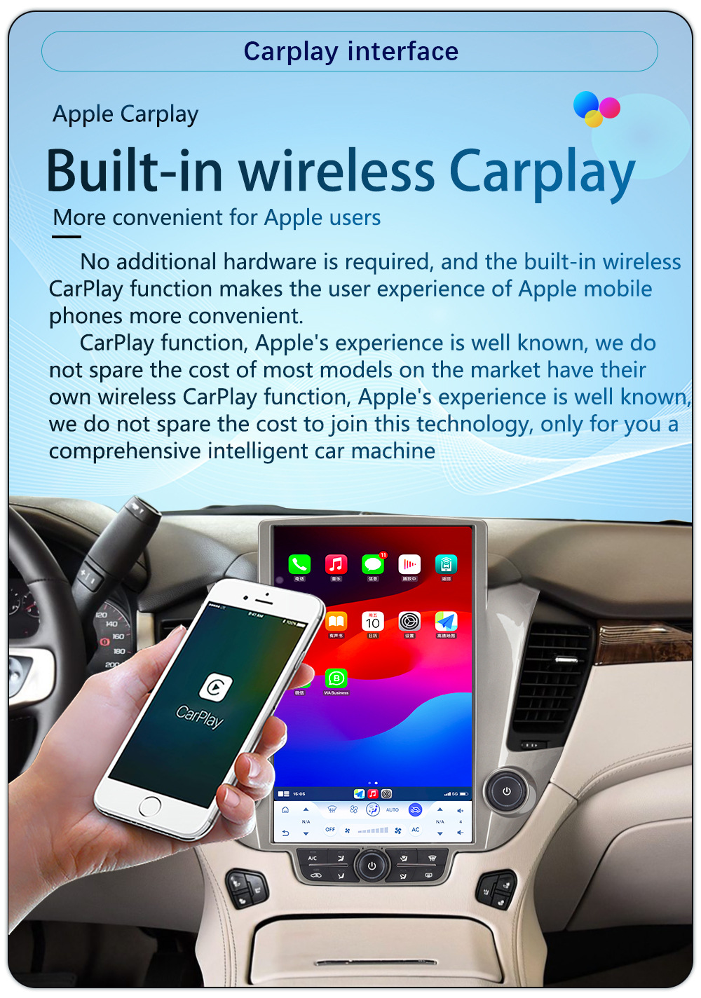 Suitable for 14.5inch Chevrolet Tahoe/Suburban Android Large Vertical Screen Carplay Car Navigation