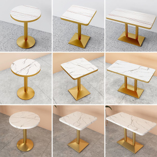 Dessert Milk Tea Shop Table and Chair Combination Cafe Western Restaurant Neat Shop Fast Food Square Table Snack Hamburger Shop Small Round Table