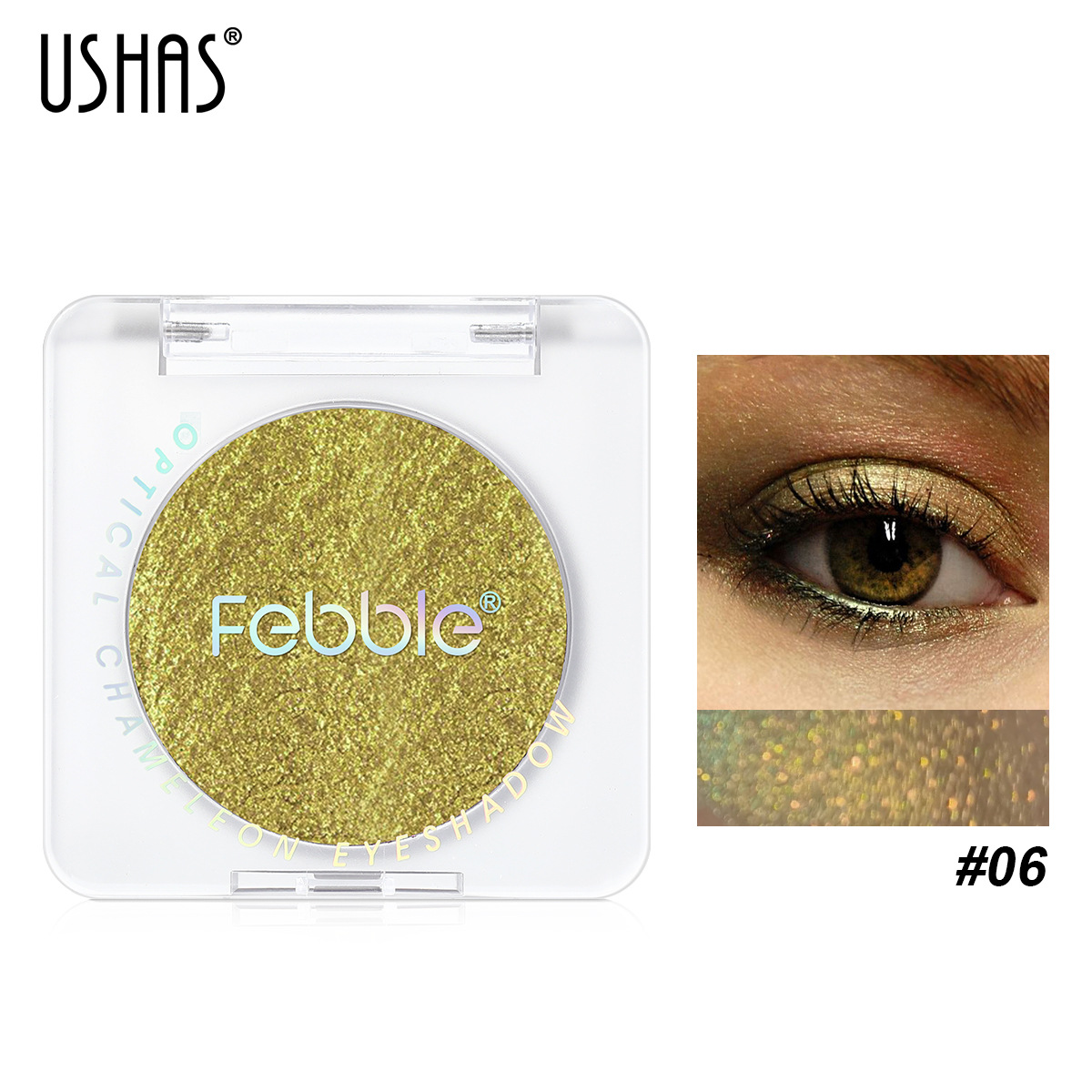 Spot transfronterizo de USHAS paleta de sombras de ojos explosiva multicolor fino destello ligero decoloración impermeable, resistente al sudor, anti-maquillaje ES4214