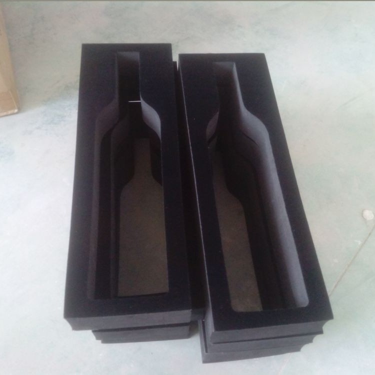 黑色贴绒布白葡萄酒内衬翻盖内饰海绵槽精品包装 EVA泡棉内托加工