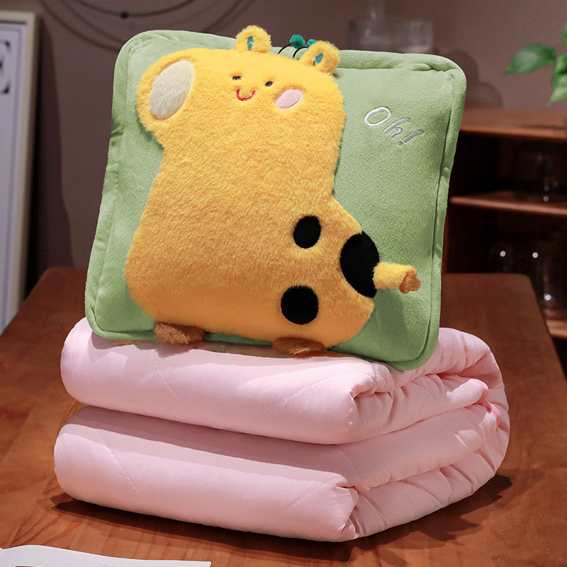 Dual-purpose colcha almohada pequeña manta de oficina siesta de aire acondicionado plegable coche cojín de coche