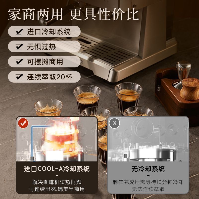 Máquina de café semiautomática comercial de molienda italiana todo en uno máquina de café pequeña comercial doméstica