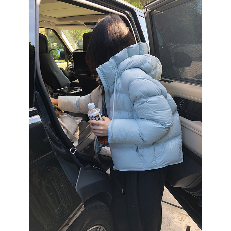 LOVELY家冬季韩系简约基础百搭马卡龙色系花苞帽保暖羽绒服女R138