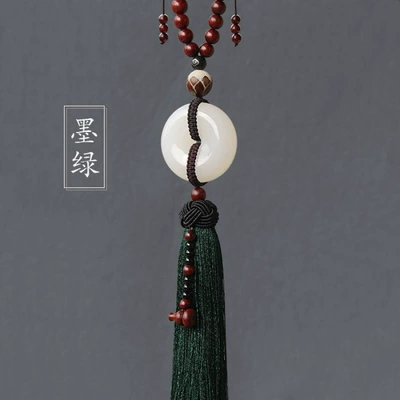 Suitable for Mercedes-Benz BMW Audi High-end Jade Car Pendant Car Hanging Ornaments for Men and Women Safety Creative Hanging Ornaments (Car hanging) - dark-green