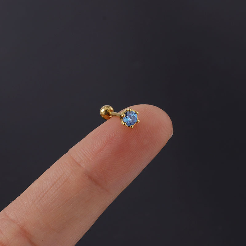 Fashion simple rod zircon earrings