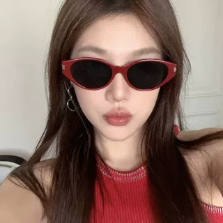 潮流素颜百搭眼镜高级感猫眼窄框复古街拍太阳镜网红防紫外线墨镜