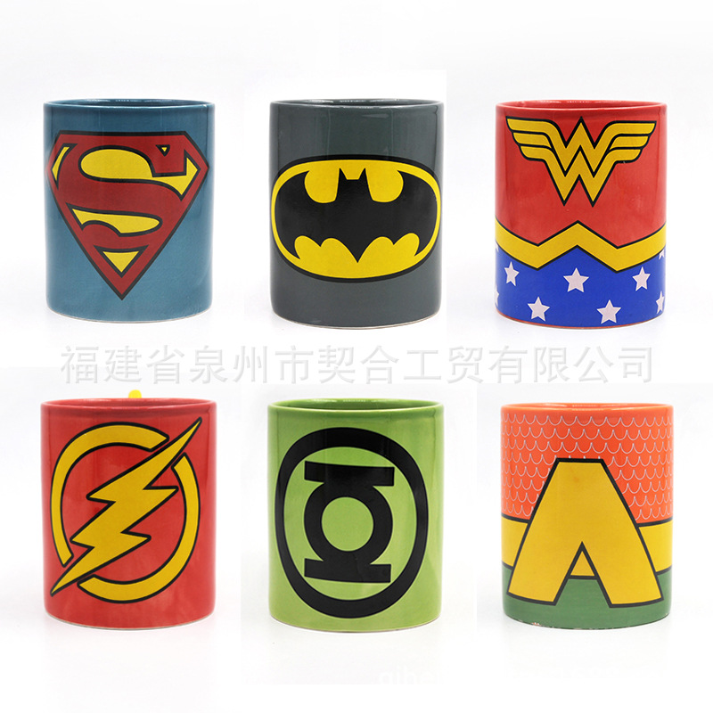 Taza de cerámica Marvel Superhéroes Vengadores Spider-Man Capitán América Hulk Dibujos animados Anime