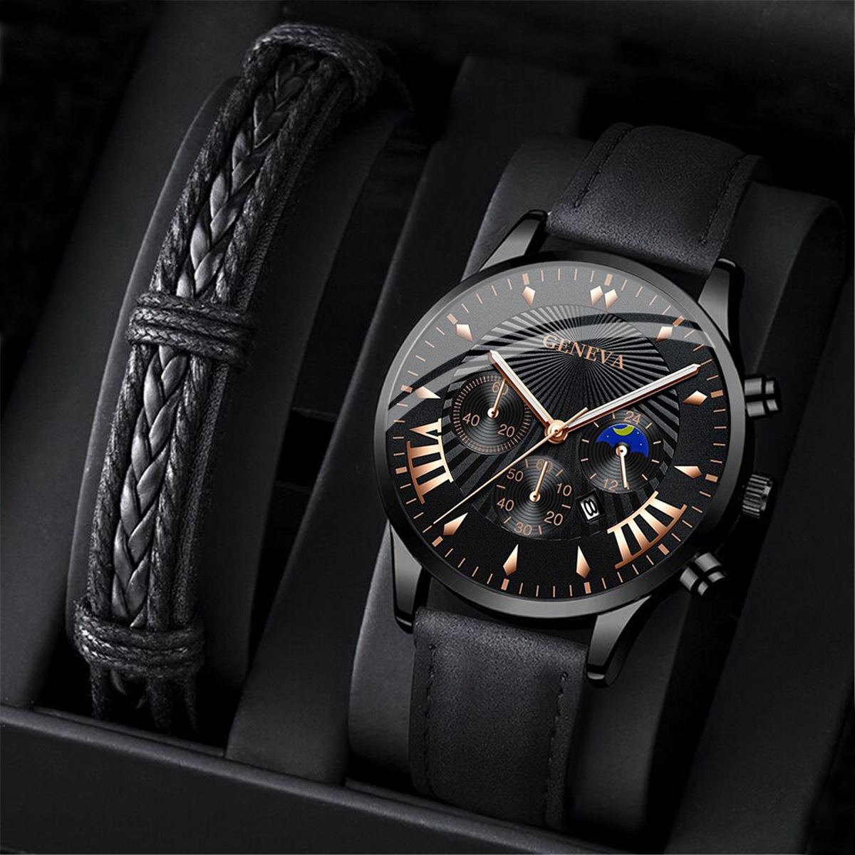 50g Weight Casual Color Block Buckle Quartz Men's Watches