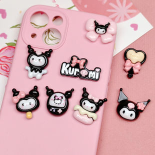 ice transparent black kulomi sanrio bow cake popsicle accessories diy cream glue phone case