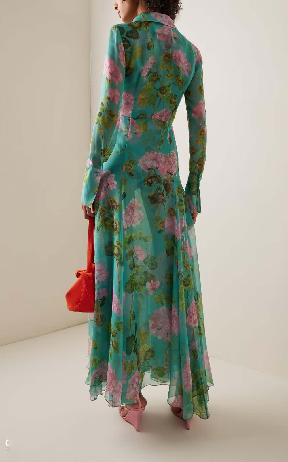 0701-06 荷叶印花连衣裙SXXLS肩宽36胸86腰68