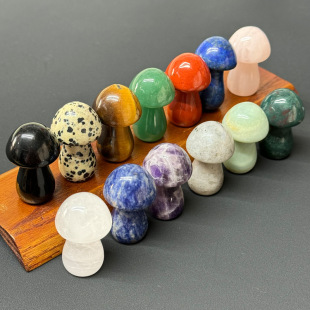 Natural Crystal Large Mushroom 35MM Mushroom DIY Micro Landscape Mori Landscape Garden Flower Pot Fish Tank Decorative Ornaments