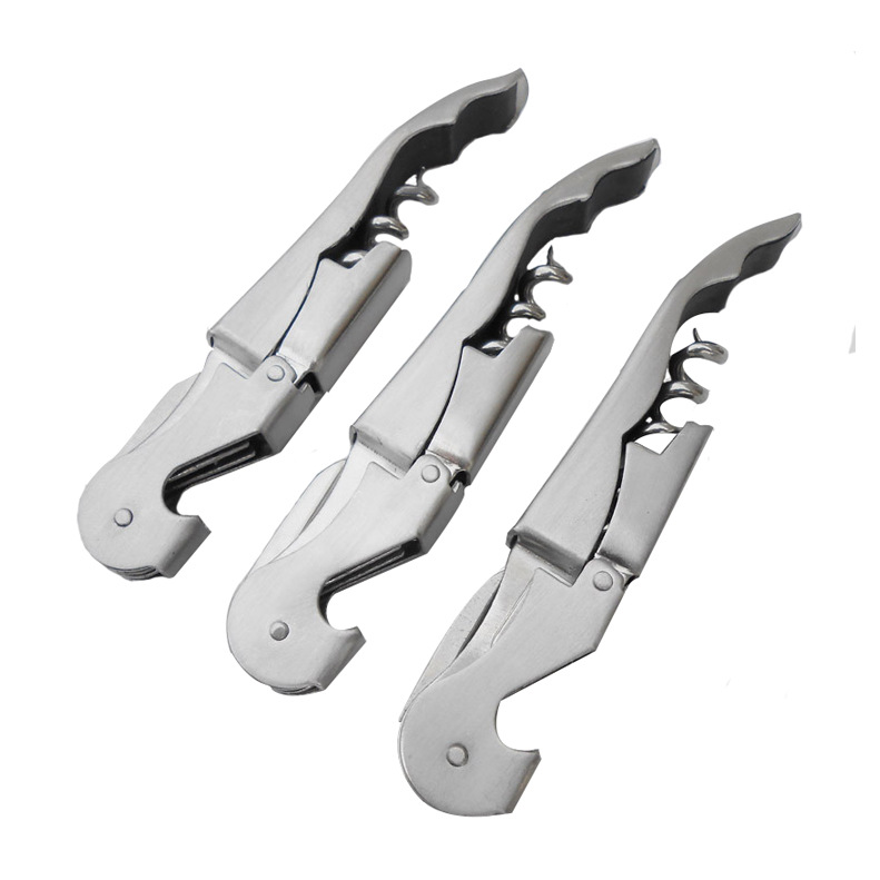 En stock abridor de botellas de acero Vino Cocina multifunción cuchillo de vino cuchillo de caballo de acero inoxidable abridor de vino