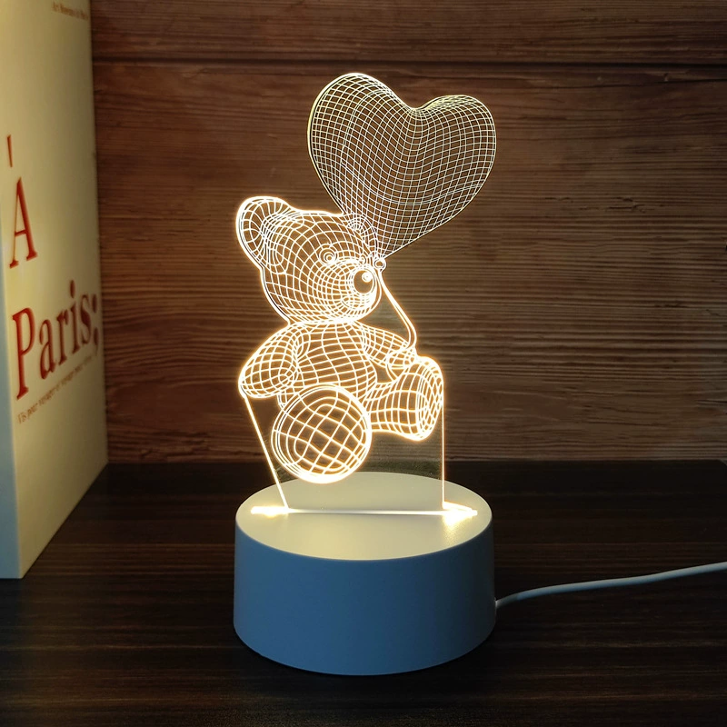 Creative three dimensional night light for bedroom, LED lantern for bed, energy-saving lamp, wholesale, 3D, eyes protection