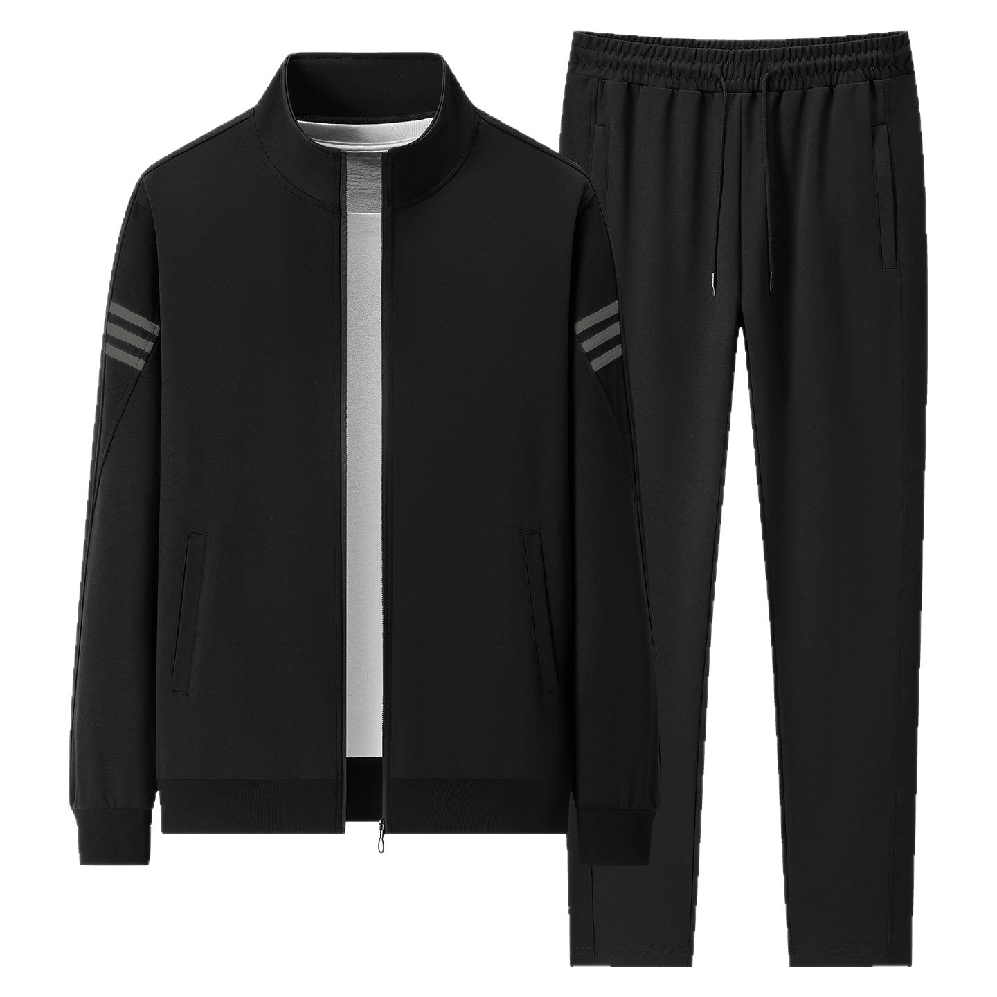 Trajes de otoño transfronterizos de mediana edad, trajes deportivos de primavera y otoño para hombres, pantalones casuales para papá, dos piezas, tamaño extra grande