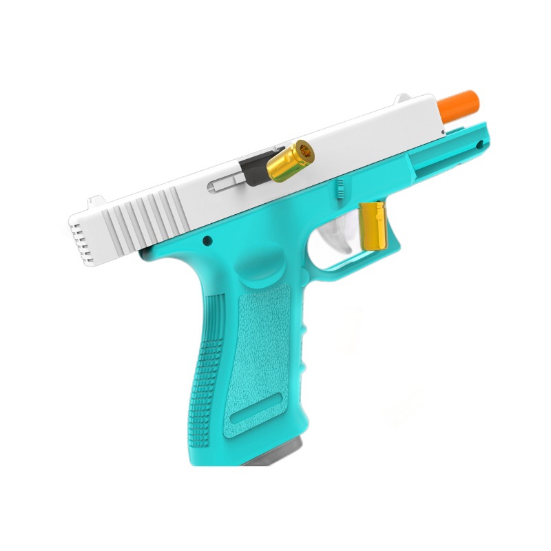 Transfronterizos Amazon Glock pistola de casco de pistola maquinaria de disparo continuo vacío colgar pistola de juguete para niños temu