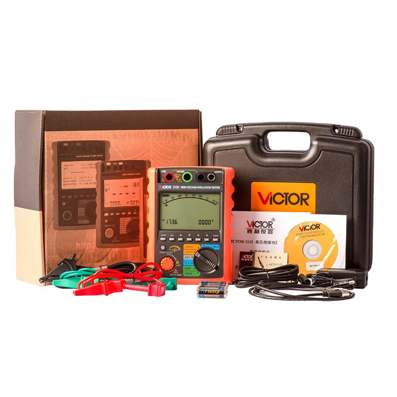 胜利VC3123高精度数字绝缘电阻测试仪3125高压兆欧表数显摇表3127