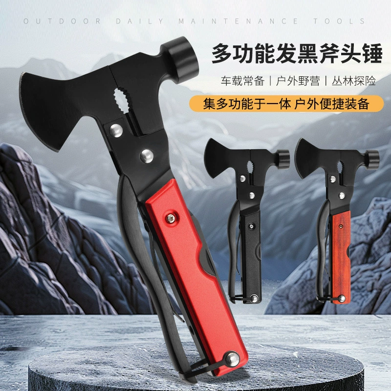 Спотовые производители напрямую поставляются на открытом воздухе многофункциональный топор, разбитое окно молоток, складной нож, набор кемпинга, домашний комбинированный инструмент