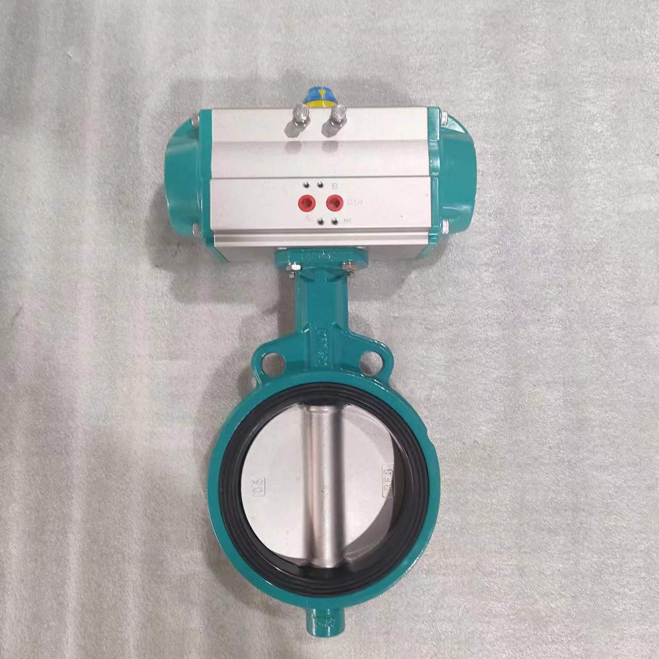 铸铁对夹气动蝶阀气缸蝶阀软密封中线对夹式蝶阀D671X-16工业阀门