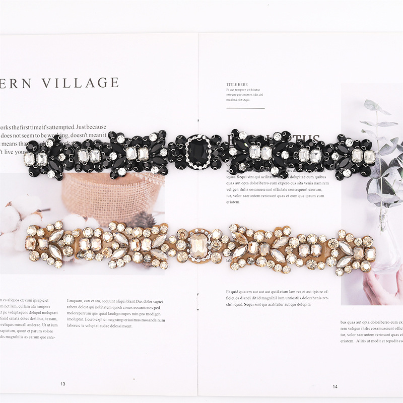 欧美风小腰带布贴 时尚黑色香槟色长条 鞋袜窗帘服装辅料配件