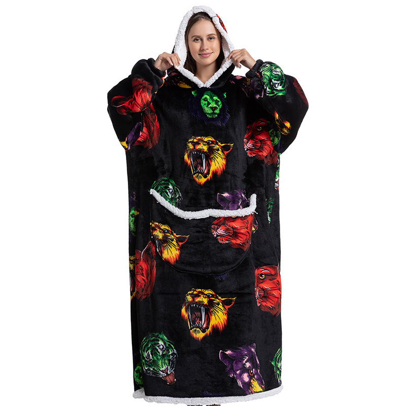 Animal Round Neck Velvet Polyester Breathable Pajamas display picture 6