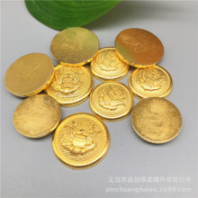 现货直销金色平面老鹰扣 光面ABS仿金属电镀纽扣 大衣风衣装饰扣