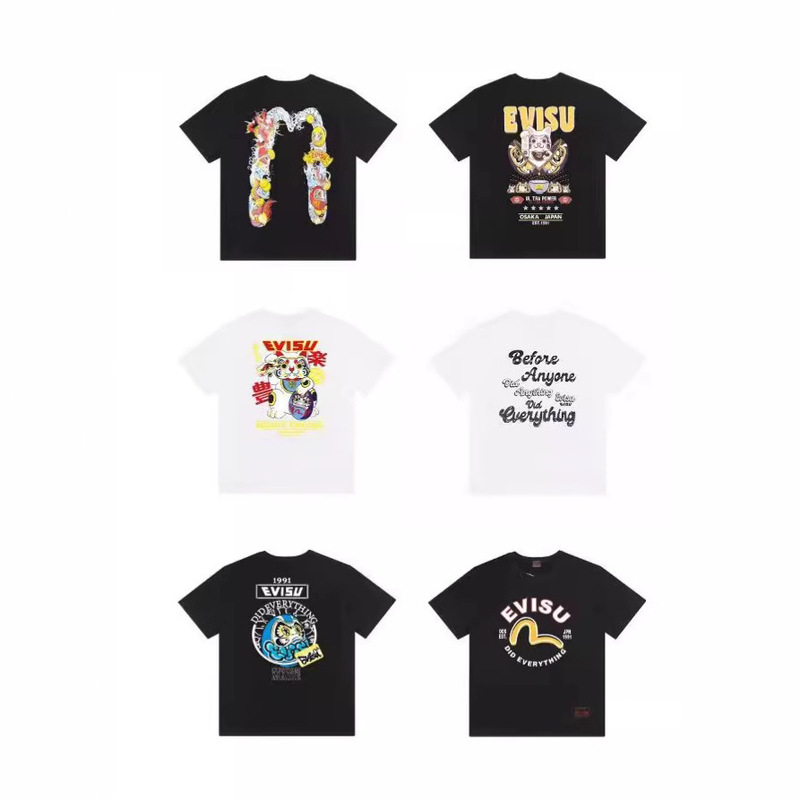 Summer New Evisu Fushen Combed Cotton Short-Sleeved T-Shirt Versatile Casual Style Simple Stylish High Version Dropshipping Summer New Evisu Fushen Combed Cotton Short-Sleeved T-Shirt Versatile Casual Style Simple Stylish High Version Dropshipping