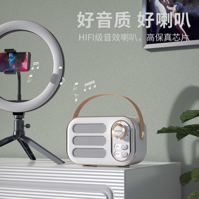 2025年新型レトロワイヤレスBluetoothスピーカー、卓上/屋外用、漫画風カード挿入式サブウーファー、小型スピーカー、屋外ポータブル|undefined